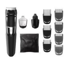 Philips Norelco Multigroomer All-in-One Trimmer Series 3000. 13 Piece Mens Grooming Kit. for Beard. Face. Nose. and Ear Hair Trimmer and Hair Clipper. NO Blade Oil Needed. MG3750/60