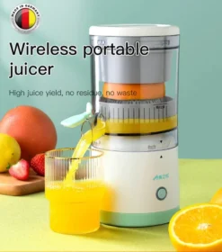 Wireless portable juicer,high juice yield, no residue, no waste.Fruit only needs to be cut in half,no need to peel, convenient and fast!!